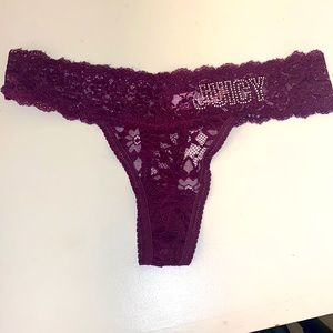 burgundy thong